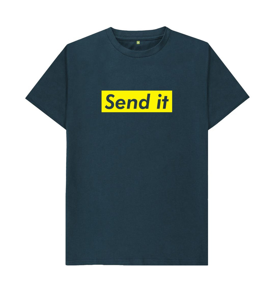 Denim Blue Mens Send it T-shirt