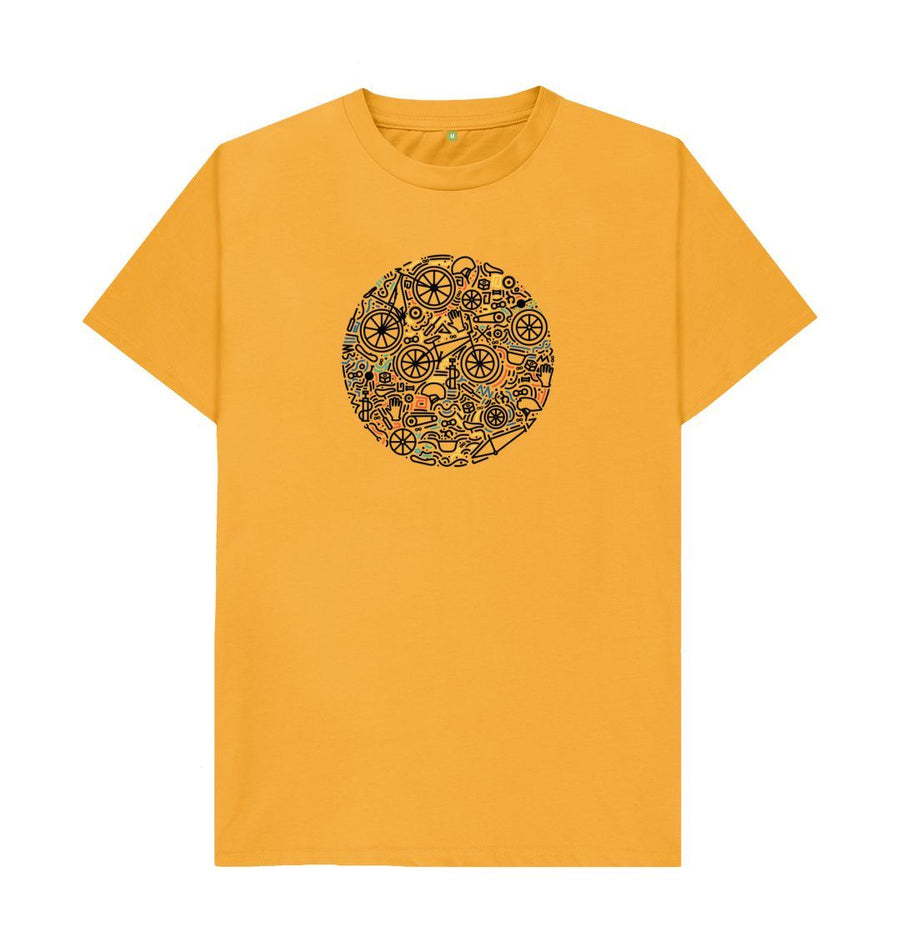 Mustard Crazy Bike T-Shirt (Unisex various colours)
