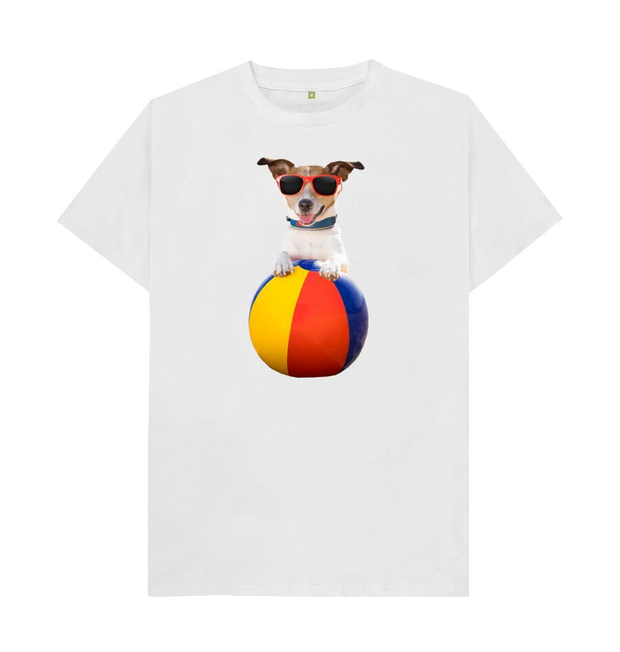 White (unisex) Happy Dog T-shirt (various colours).