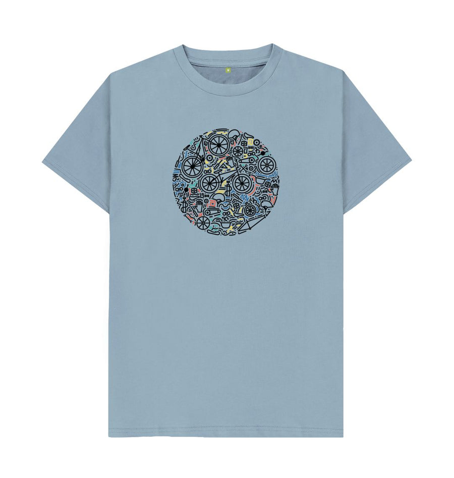 Stone Blue Crazy Bike T-Shirt (Unisex various colours)