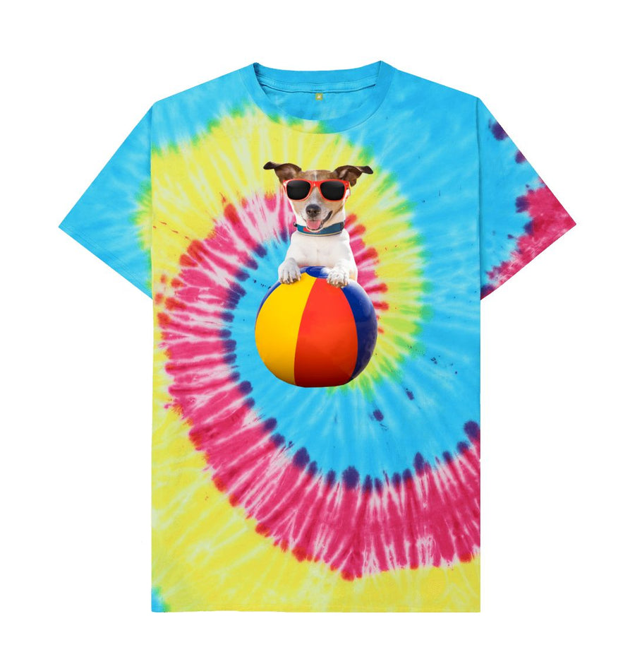 Tie Dye (unisex) Happy Dog T-shirt (various colours).